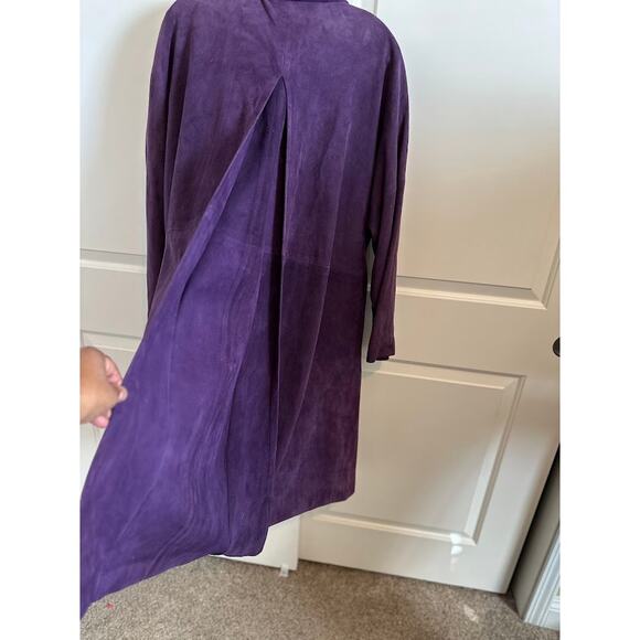 Vintage Purple Suede Full Length Coat Y2K - Picture 5 of 6